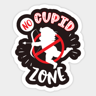 No Cupid Zone Sticker